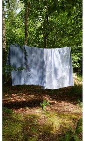 Biancheria da letto in crêpe bianca e blu scuro per letto singolo 140x200 cm Bæk&amp;Bølge - JUNA