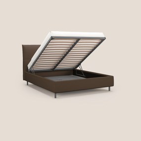 Izumi letto imbottito contenitore con piedi alti in tessuto smacchiabile T05 marrone