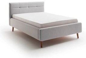 Letto matrimoniale imbottito grigio chiaro con contenitore con rete inclusa 140x200 cm Lotte – Meise Möbel