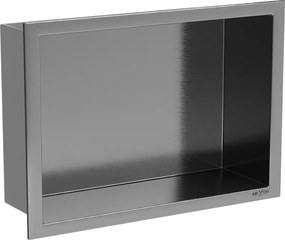 Mexen X-Wall-R mensola ad incasso con flangia 30 x 20 cm, grigio canna di fucile spazzolato - 19E0302010