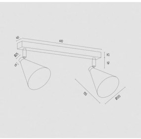 Argon 7147 - Faretto LUCINDA 2xE14/7W/230V nero/oro
