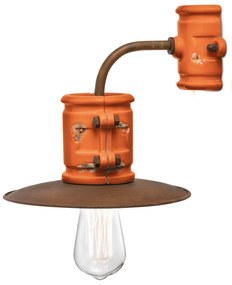 Applique Vintage Urban Ferro E Ceramica Arancio 1 Luce E27 25Cm