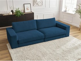 Divano blu scuro con rivestimento in velluto a coste 274 cm Leonard – Bobochic Paris