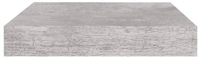Mensole a muro 4 pz grigio cemento 23x23,5x3,8 cm in mdf