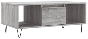 Tavolino salotto grigio sonoma 90x50x36,5 cm legno multistrato