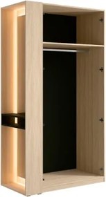 Armadio Ingresso 110x207h Cm 2 Ante Con Specchio Laterale Rovere Barcelona