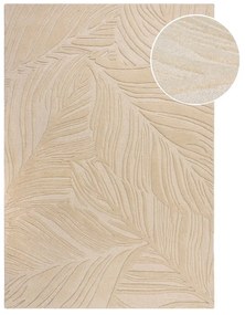 Tappeto in lana beige 200x290 cm Lino Leaf - Flair Rugs