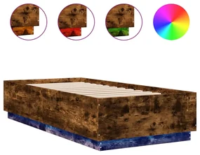 Giroletto con luci led rovere fumo 100x200 cm legno multistrato