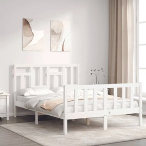 Letto Senza Materasso Bianco 140x190 Cm Legno Massello Di Pino /