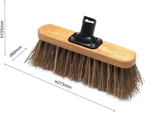 Testa di scopa con fibre di palma rigide Verniciata, 26,5 cm - Addis