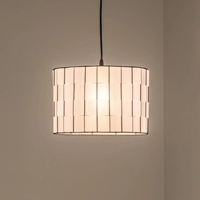 HELAM Lampada a sospensione Atlanta, bianco, Ø 30 cm, tessuto, E27