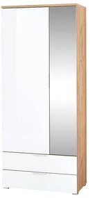 Armadio bianco in rovere con specchio 84x196 cm Telde - Germania