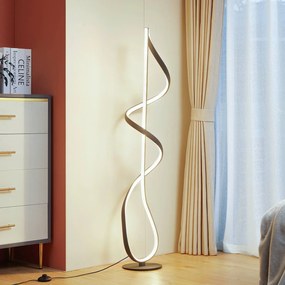 Lampada da terra a LED Rodado Lucande, Nero, Soggiorno / Sala da pranzo, Alluminio, Moderno, Lampada LED da terra