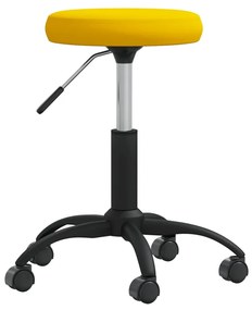 Sgabello Da Massaggio İn Velluto Giallo Senape /