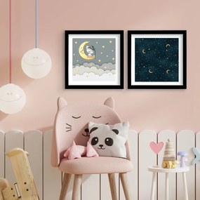 Quadri per bambini in set da 2 33x33 cm Night - Wallity