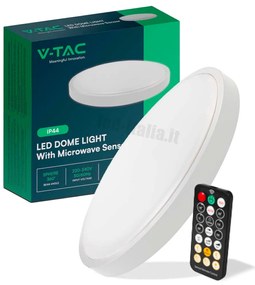 V-Tac Plafoniera LED 36W Rotonda 4000K con Sensore e Telecomando