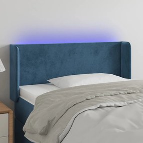 Testiera A Led Blu Scuro 83x16x78/88 Cm İn Velluto /