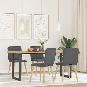 Sedie Da Pranzo 4 Pz Grigio Scuro İn Tessuto /
