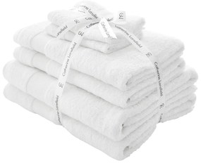 Set di asciugamani per viso e corpo tipo terry bianchi in cotone 6 pz Anti-Bacterial – Catherine Lansfield