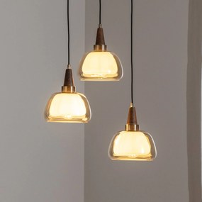 Lampada a sospensione in vetro Ermo Lucea, dimmerabile, Soggiorno / Sala da pranzo, Metallo, Lampada a sospensione