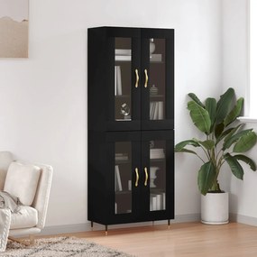 Credenza Nera 69,5x34x180 Cm İn Legno Multistrato /