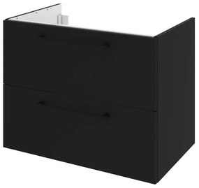 Mobile da bagno sotto lavabo Remix nero opaco L 75 x H 58 x P 46 cm 2 cassetti, lavabo non incluso