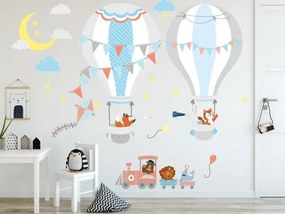 Simpatico adesivo da parete per bambini con mongolfiere 120 x 240 cm