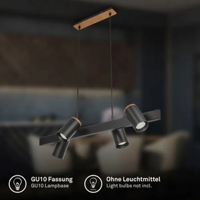 Briloner 4059045 - Lampadario a cavo ERA 4xGU10/10W/230V nero