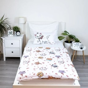 Set copripiumino e federa da bambini bianco in cotone per culla 100x135 cm Marie Cat "Friends" – Jerry Fabrics
