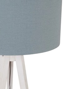 Lampada da terra tripode bianco con paralume azzurro 50 cm - Tripode Classic