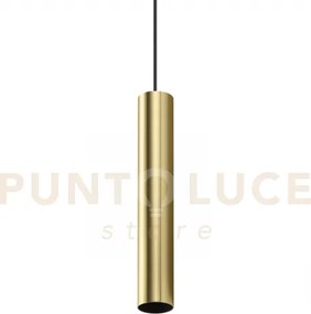 Look round sospensione 1 luce attacco gu10 ottone d.4x40cm