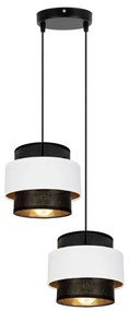 Lampadario a sospensione con filo NESS 2xE27/60W/230V diametro 30 cm nero/bianco