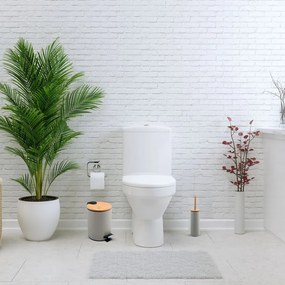 Cestino per la spazzatura grigio tortora in acciaio con pedale 3 l Adonis – Spirella