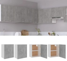 Armadi Sospesi 2 pz Grigo Cemento 50x31x60 cm in Truciolato