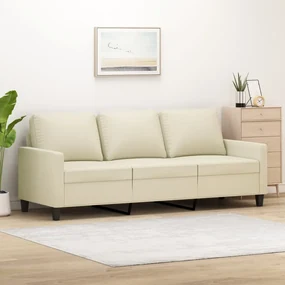Divano A 3 Posti Crema 180 Cm İn Similpelle /