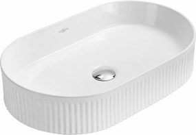 Mexen Grovo lavabo da appoggio scanalato 49 x 31 cm, bianco - 22304900