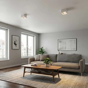 Plafoniera Quadrata da Soffitto GX53 in Gesso - Serie ESSENZA