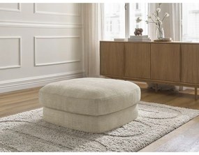 Poggiapiedi beige con rivestimento in ciniglia Leonore – Bobochic Paris