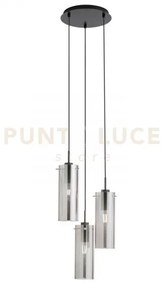 Lampadario a sospensione magic nera e fume' 3 luci attacco e27 27,3...