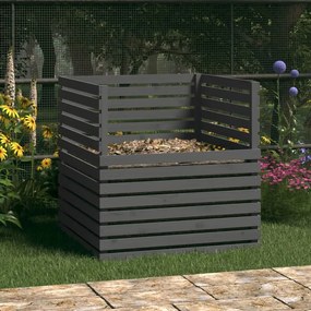 Compostiera Grigia 100x100x102 Cm İn Legno Massello Di Pino /