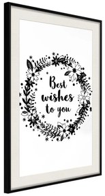 Poster  Best Wishes  Cornice Quadri Cornice nera con pass-partout, Larghezza x Altezza Home decor 40x60