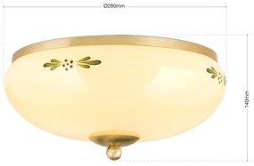 Orion DL 7-673 - Plafoniera LANDHAUS 2xE27/60W/230V diametro 28 cm ottone/beige