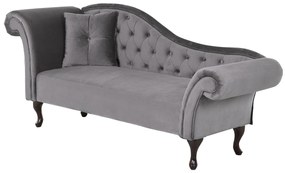 Chaise longue per lato sinistro in velluto grigio LATTES Beliani