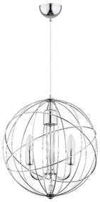 Lampadario a sospensione con filo PIKO 3xE14/10W/230V cromo lucido