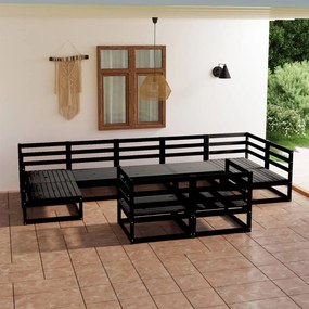 Set Divani da Giardino 9 pz in Legno Massello di Pino