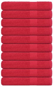 Asciugamani 10 Pz Rossi 100x200 Cm 360 G/m² 100% Cotone /