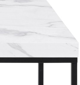Tavolino bianco con piano in marmo 55x110 cm Barossa - Actona