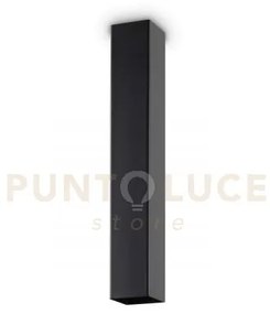 Look square lampada da soffitto 1 luce attacco gu10  6x40cm nero