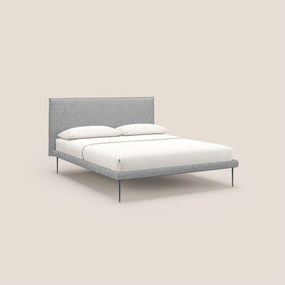 Theo letto imbottito moderno sfoderabile con piedi alti in metallo in tessuto impermeabile T10 grigio chiaro