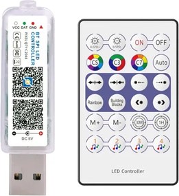 Catena LED RGB LED/10W/5V 10 m USB + telecomando